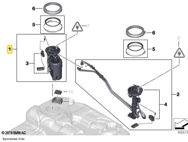 ya 5 8.7 1 pc Fuel Pump Module Assembly Fit for BMW E70 F85 E71 E72 F16 F86 X5M X6