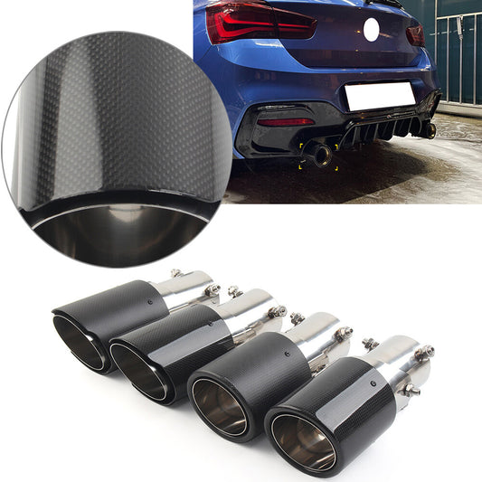 ya 4 6.17.2 Universal Automobile Pipe Muffler Inter 76mm Round Outlet 101mm Car Tip