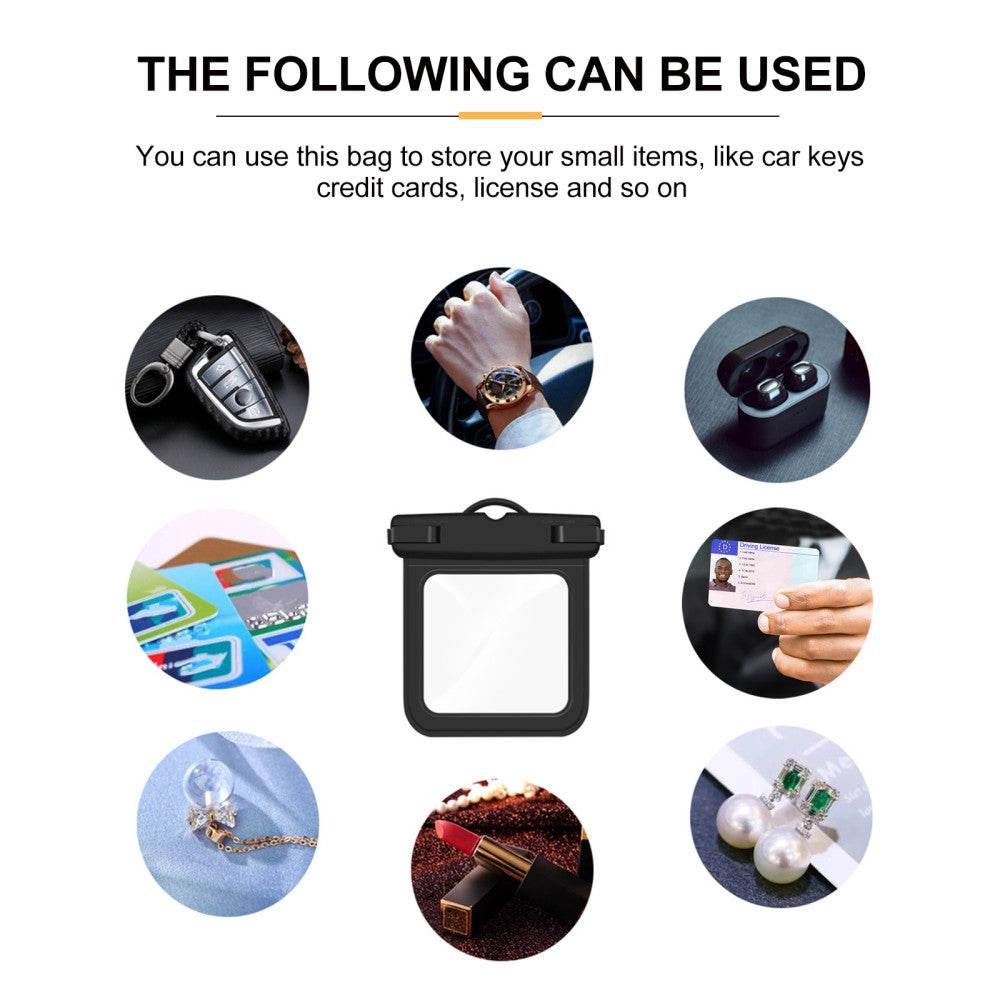 ya 5 8.7 2 Pcs Waterproof Key Bag Clear Credit Card Fishing Earphone Holder