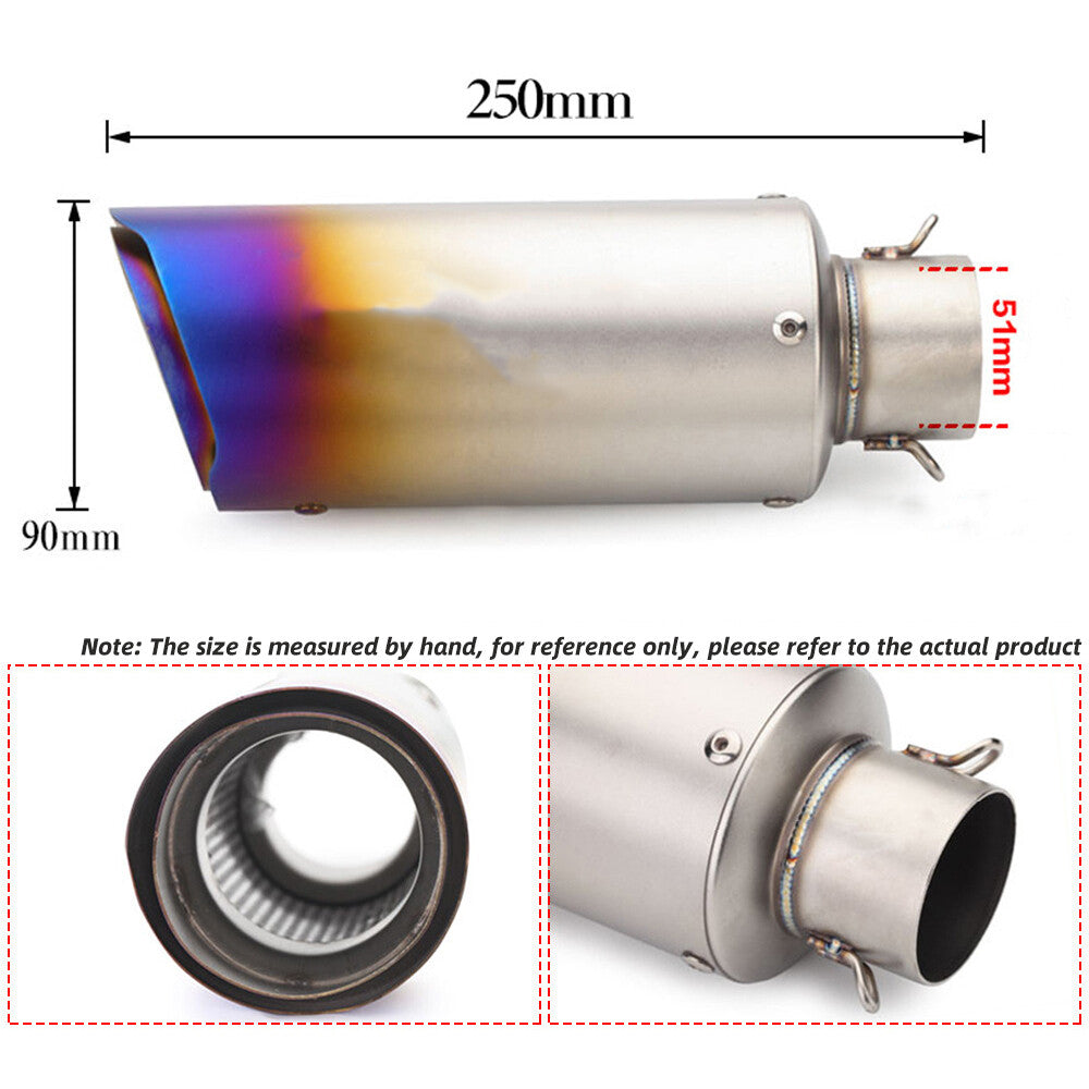 ya 5 8.7 250mm Motorcycle Pipe Muffler Tips Replac Baffles DB Killer Slip On 51mm