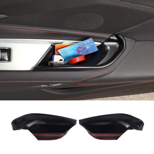 ya 2 7.14 ABS Door Side Armrest Storage Box Tray Organizer for Corvette C8 2020-2023