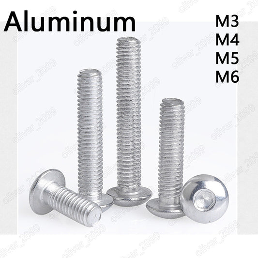 M3 M4 M5 M6 Aluminum Alloy 6061 Allen Bolt Hex Socket Button Head Screws ISO7380
