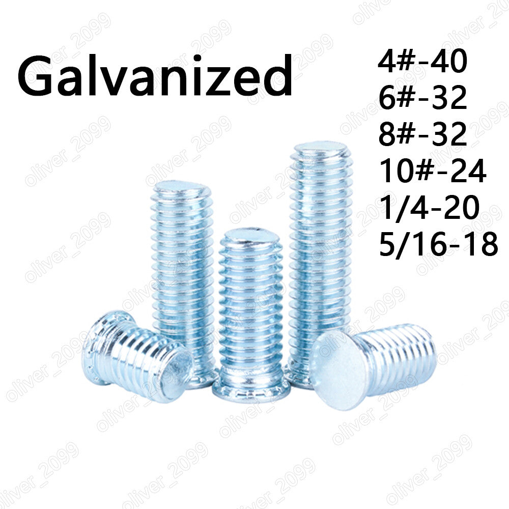 Galvanized Steel Flat Head Pressure Riveting Self Clinching Threaded Studs Bolts