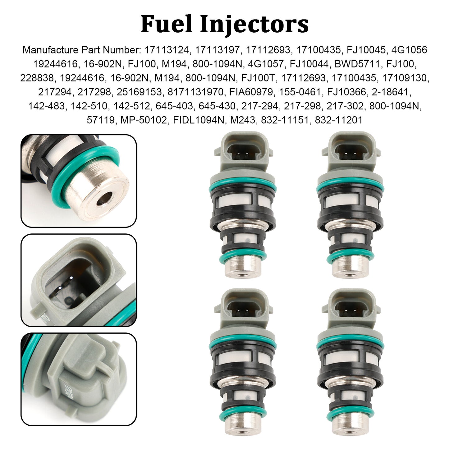ya 1 8.5.4 4PCS Fuel Injectors 17113124 for Chevy for Buick for Pontiac 2.2L 17113197