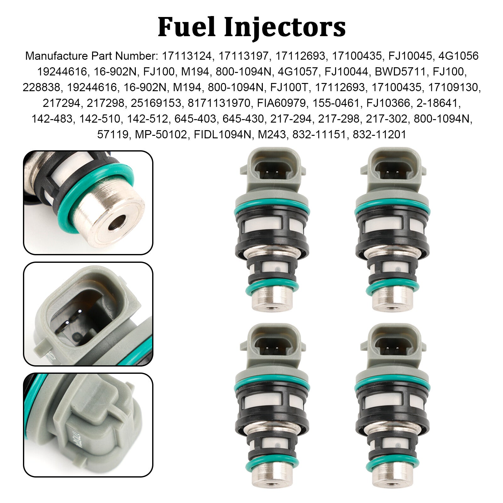 ya 1 8.5.4 4PCS Fuel Injectors 17113124 for Chevy for Buick for Pontiac 2.2L 17113197