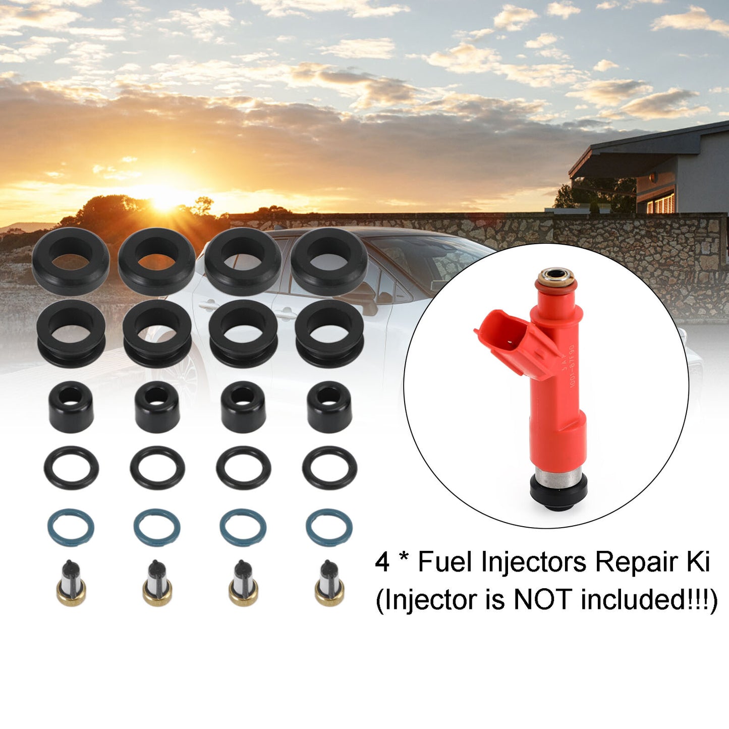 ya 1 8.5.1 4PCS Fuel Injectors Repair Seal Kit 1001-87F90 for Corolla 1.8L for Lotus U1