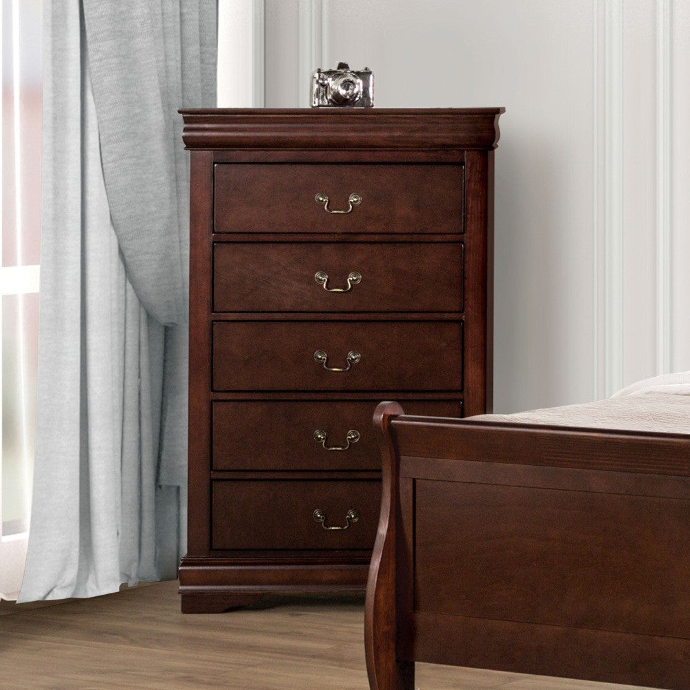 ya 28 Dark Cherry Finish Hanging Drawers Chest (1pc),Dust Proof Case,English Dovetail