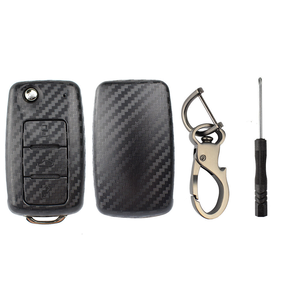 ya 5 8.7 Carbon Fiber Car Key Case Cover Shell for VW for Golf mk5 for Bora for JETTA for Passat Polo Fob