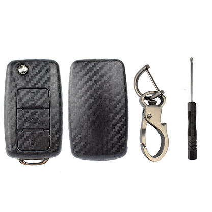ya 5 8.7 Carbon Fiber Car Key Case Cover Shell for VW for Golf mk5 for Bora for JETTA for Passat Polo Fob