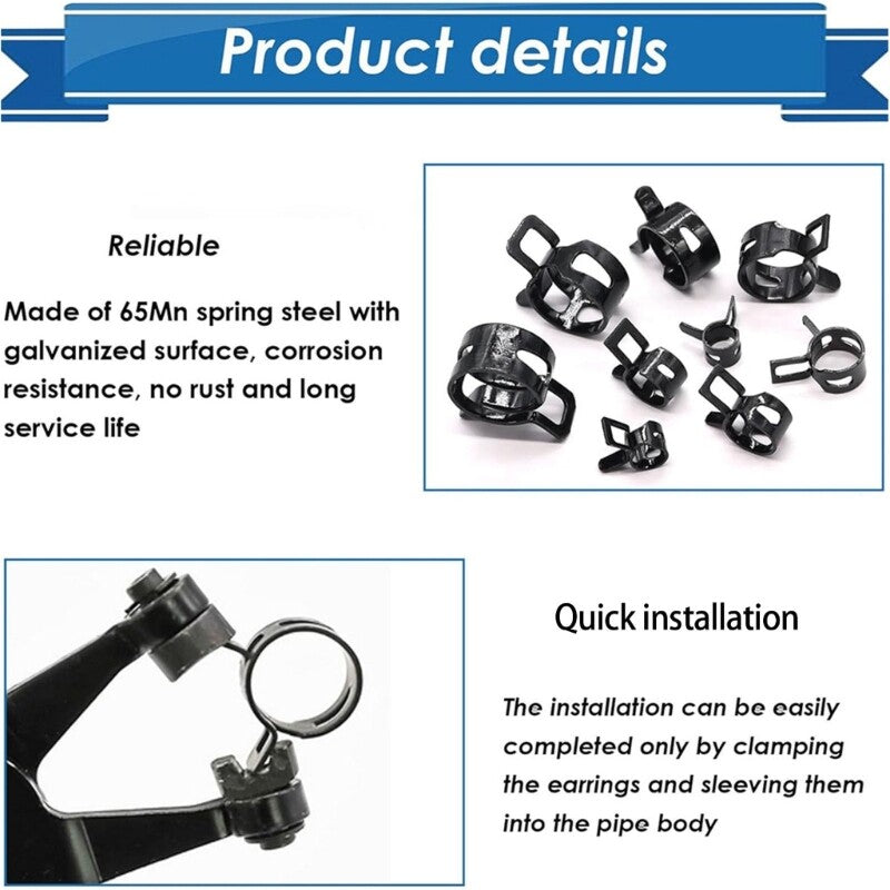 ya 25 72pcs Spring Steel Pipes Clamps for Industrial and Automotive Daily Use