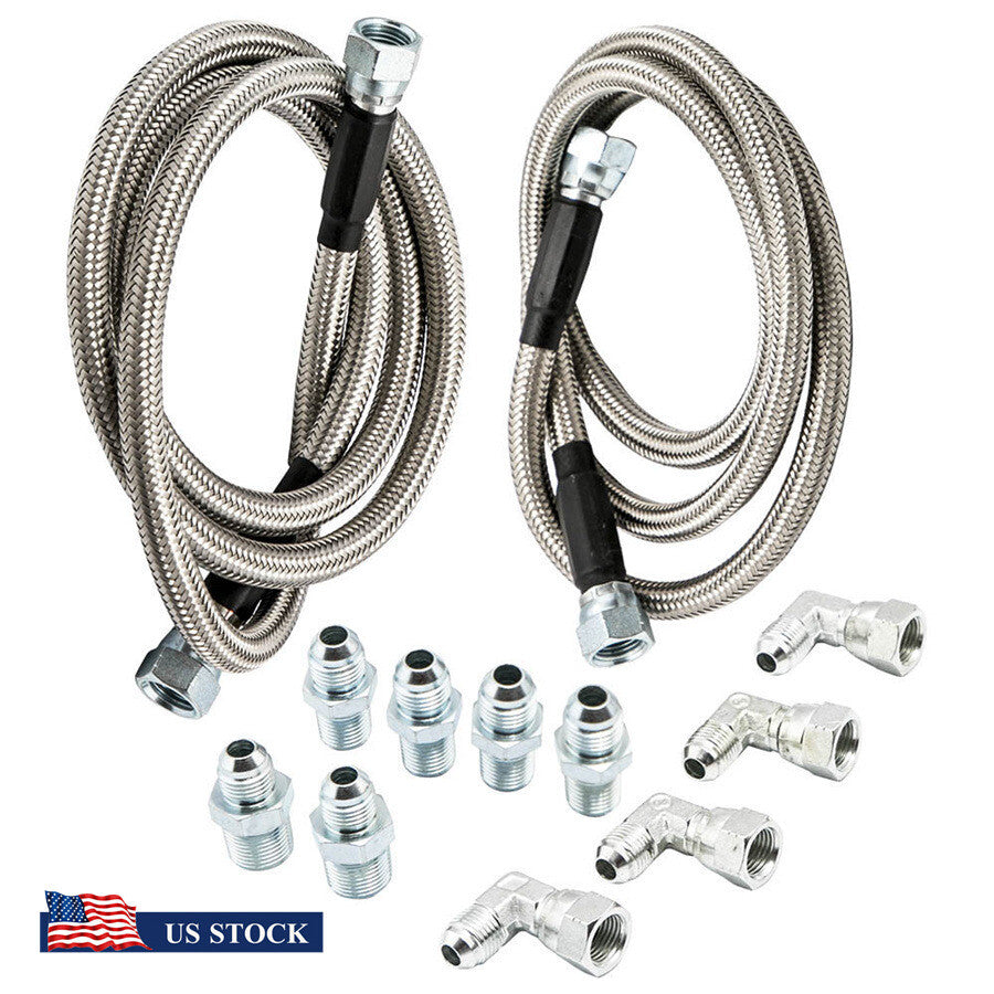 ya 5 8.7 52 SS Braided Transmission Cooler Hose Lines for Ford C4-C6¨CAOD Turbo 200-200R4