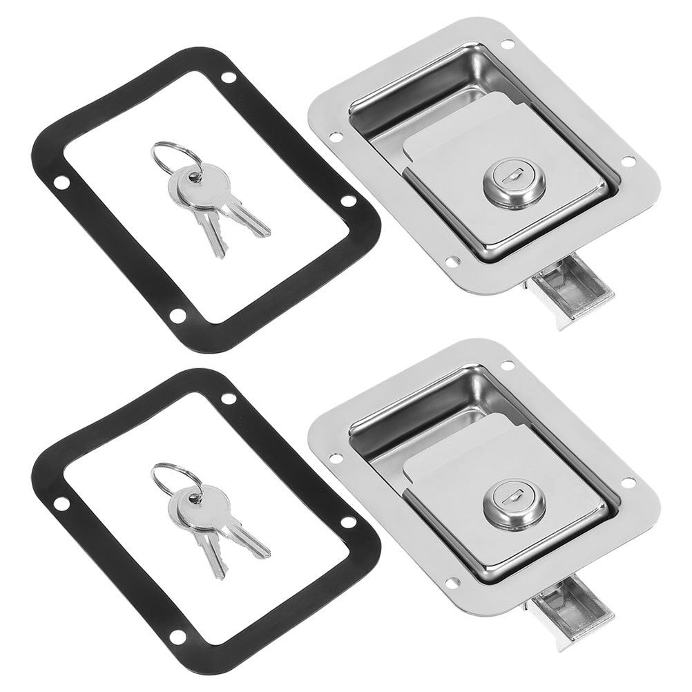 ya 2 7.15 2 Pcs Trailer Door Latch Stainless Steel Paddle Panel for Atv Flush Mount