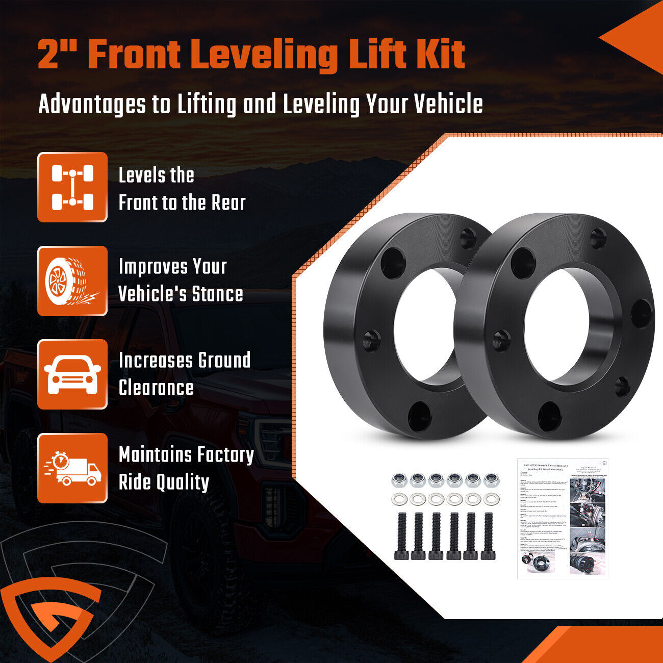 ya 1 7.1 2 Front Leveling Lift Kit for 2007-2022 for Chevy for Silverado for GMC for Sierra 1500 lift KY
