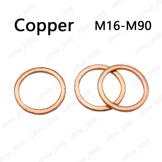 99.9% Pure Copper Ring Seals and Gaskets DIN7603 M16 M17 M19 M20 M21 M22 M24-M90