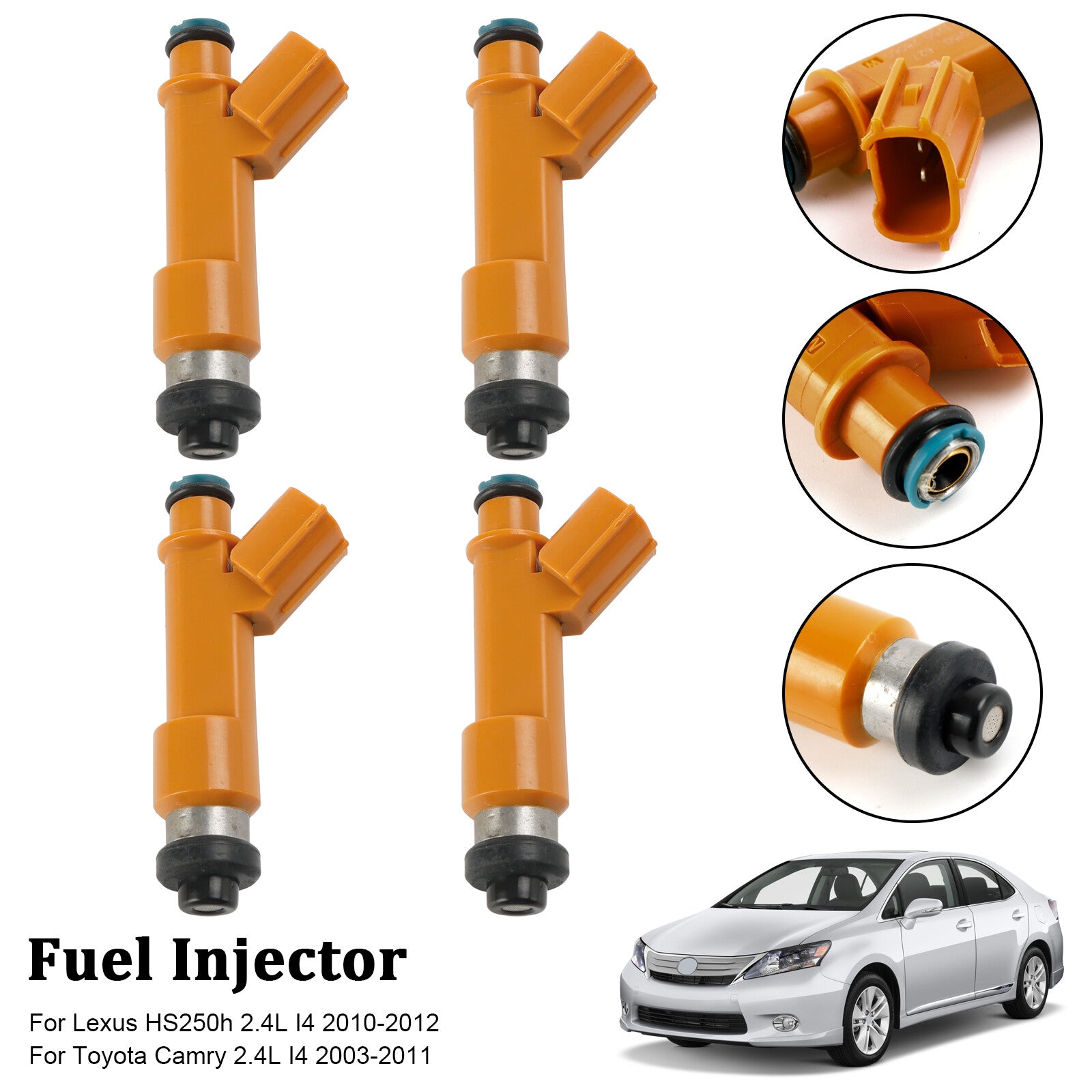 ya 1 8.5.3 4PCS Fuel Injector 23209-0H050 for Camry 2.4L 2003-2011 23209-28060