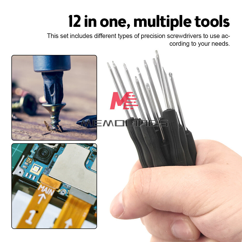 ya 26 12Pcs/Set Screwdriver Set Flat Head Slotted Flathead Non-Slip Pision Tool New