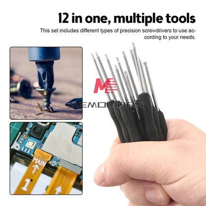 ya 26 12Pcs/Set Screwdriver Set Flat Head Slotted Flathead Non-Slip Pision Tool New