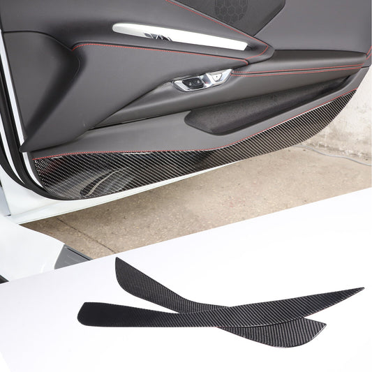 ya 11 10.28 Car Door Anti Kick Panel Cover Real Carbon Fiber for Corvette C8 2020-2024 