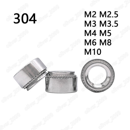 304 Stainless Steel Round Rivet Nuts  M2 M2.5 M3 M3.5 M4 M5 M6 M8 M10