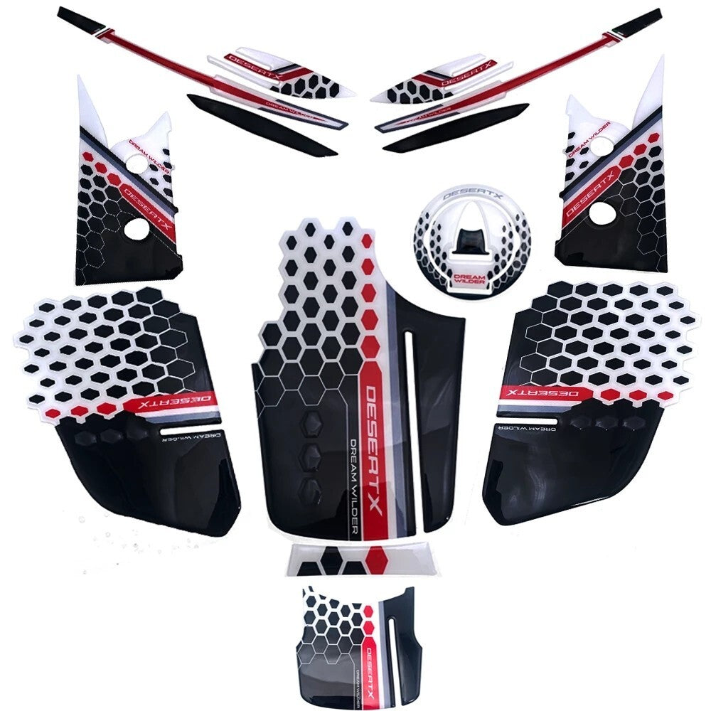 ya 2 7.16 For DesertX Carbon Tank Pad Decal Sticker Protect for Ducati Desert X 2022 2023