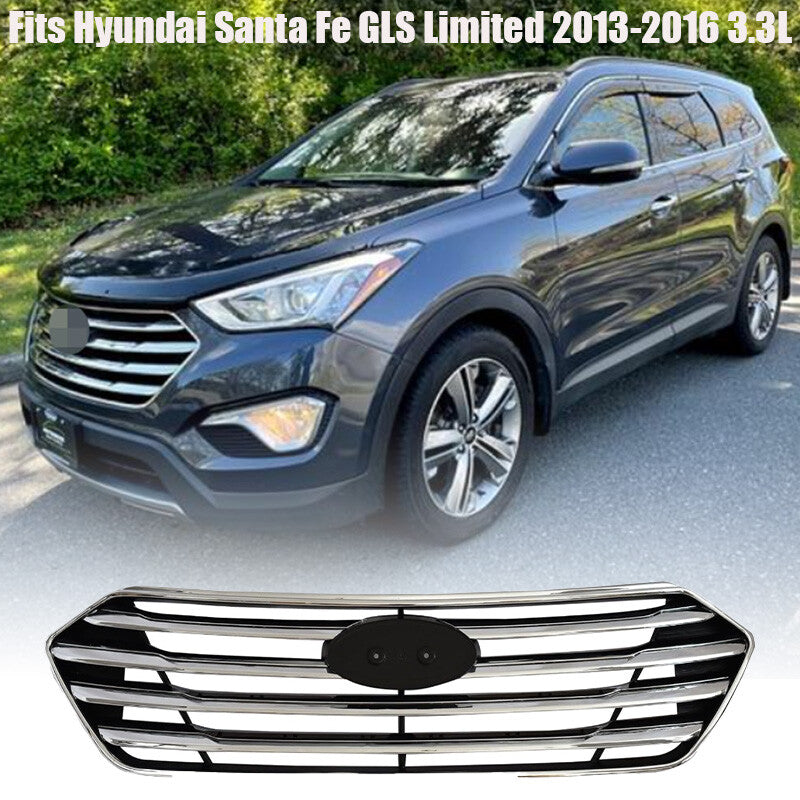ya 11 10.28 7 for Seat Front Grille Chrome Fits for Hyundai Santa Fe GLS Limited 2013-2