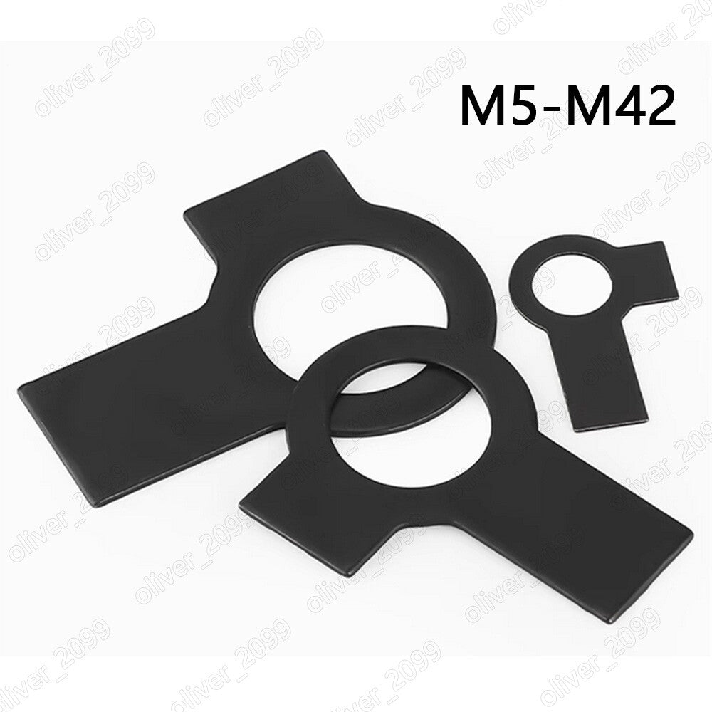 Black Steel Tab Washers With Long Tab and Wing M5 M6 M8 M10 M12 M14 M16 M18-M42