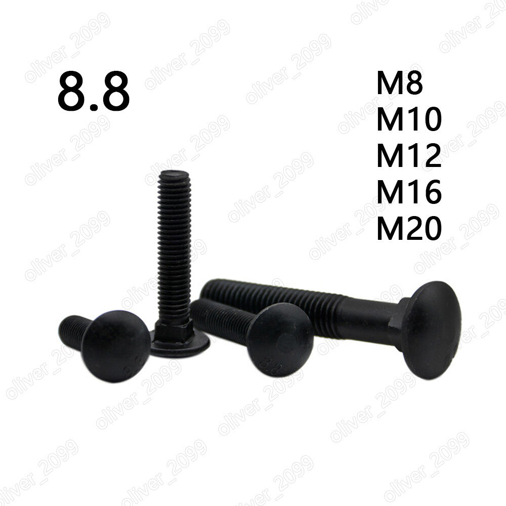 M8 M10 M12 M16 M20 Black 8.8 Steel Cup Head Square Neck Bolts Screws