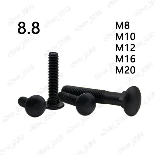 M8 M10 M12 M16 M20 Black 8.8 Steel Cup Head Square Neck Bolts Screws