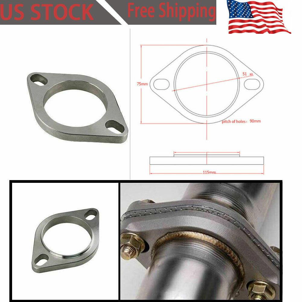 ya 1 6.30 1PC 2'' 2inch Flange Pipe Header Slotted 2-Bolt Hole Stainless W/ gasket