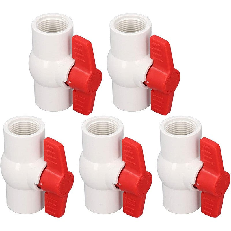 40-110mm White PVC Ball Valve Water Supply Shut Off Pipe Fitting Plumbing 1Pcs