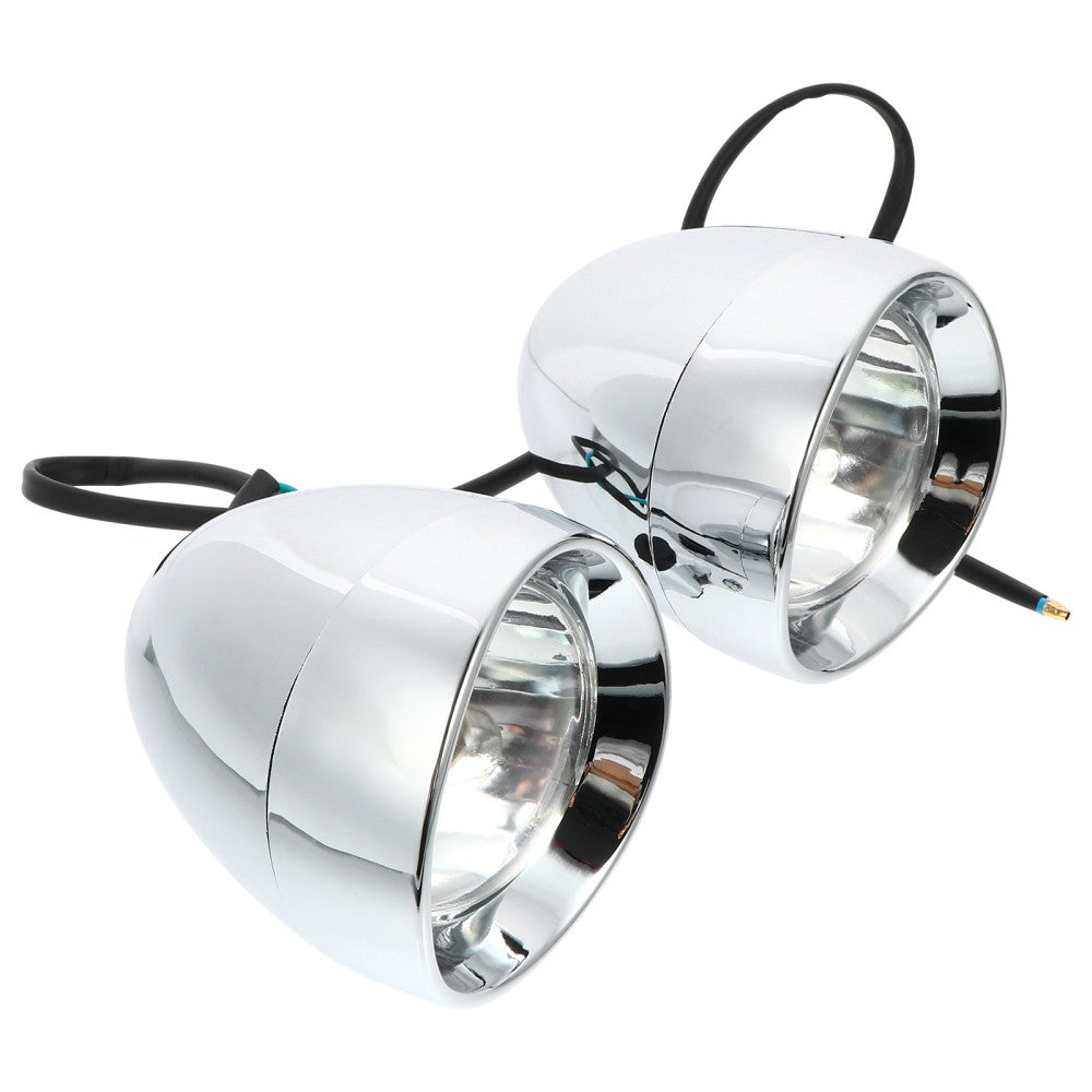 ya 4 6.17.2 2 Pcs Retro Bullet Fog Light Projector Lights Motorcycle Headlight Lamp