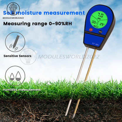 ya 26 3in1 Soil PH Meter Moisture Temp PH Tester Humidity Soil Moisture Detor Meter