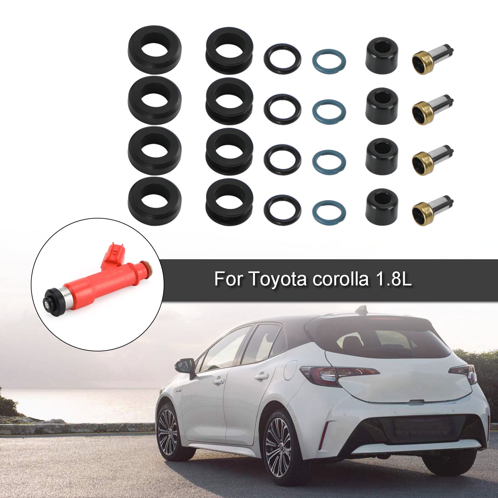 ya 1 8.5.2 4PCS Fuel Injectors Repair Seal Kit 1001-87F90 for Corolla 1.8L for Lotus U1