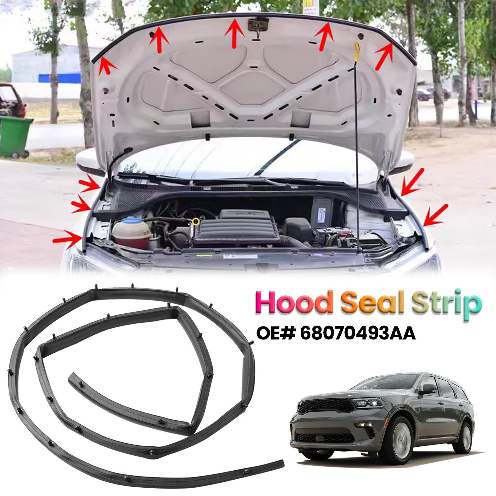 ya 5 8.7 Front Fascia Bumper Hood Seal for Jeep for Grand Cherokee for Dodge Durango 2011- 2021