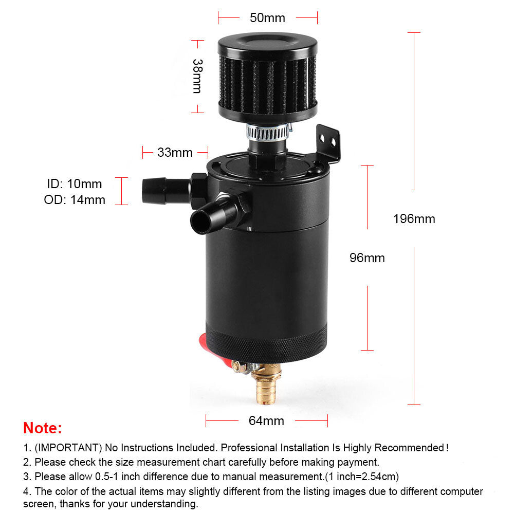 ya 1 8.5.2 Universal 2 Port Oil Tank Storage Tank Breathing Filter with Drain Valve 