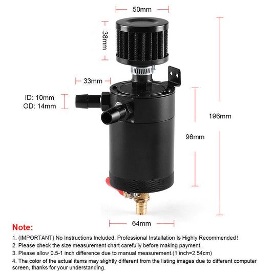 ya 1 8.5.2 Universal 2 Port Oil Tank Storage Tank Breathing Filter with Drain Valve 