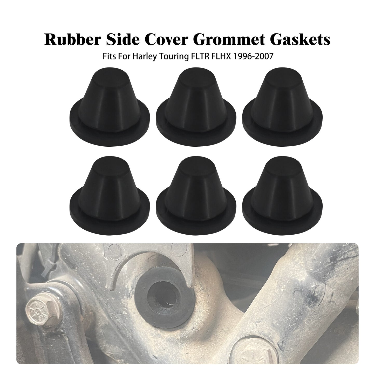 ya 5 8.7 6x Rubber Side Cover Grommets Fits for Harley Touring Road Electra Glide 96-2007