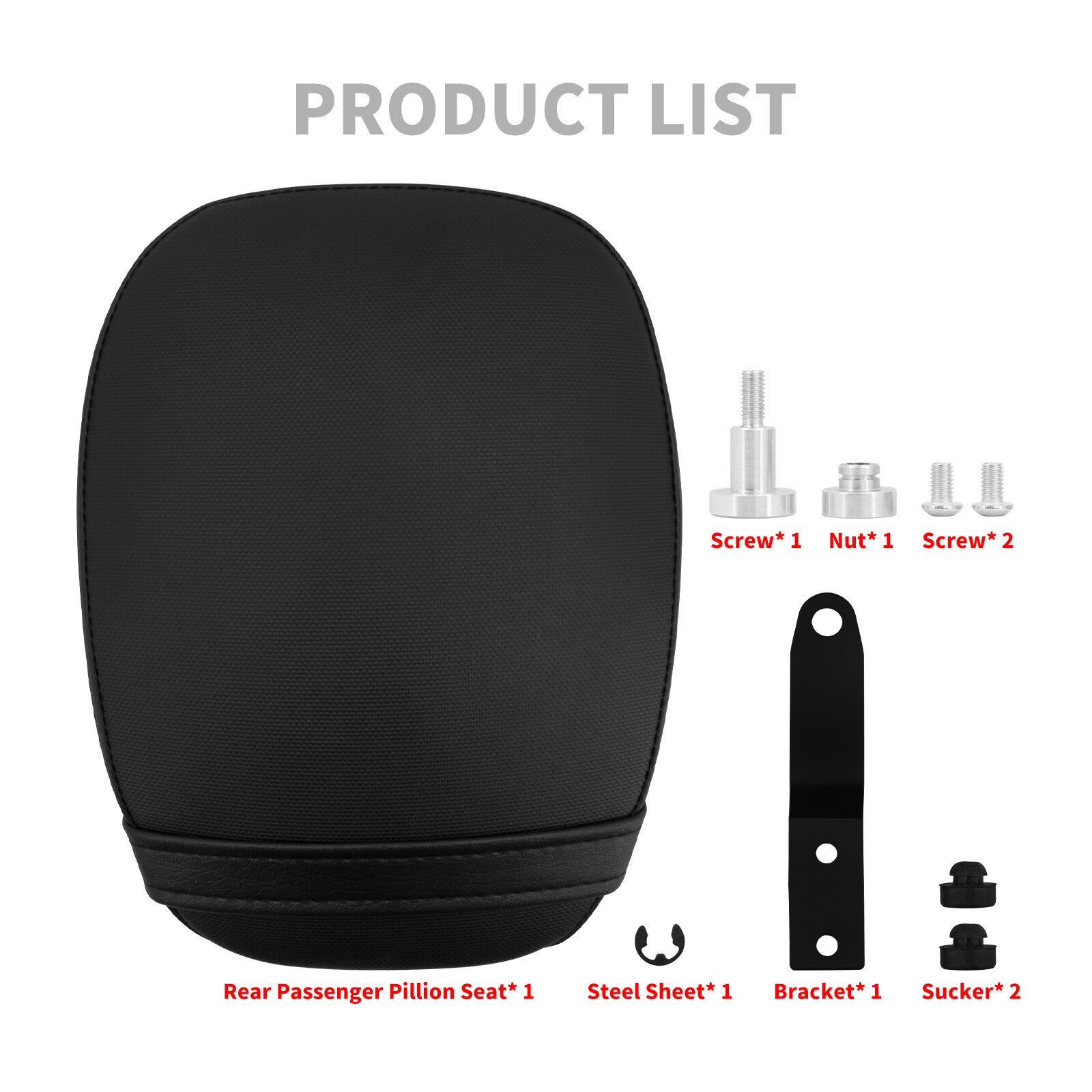 ya 5 8.7 Rear Passenger for SEAT Pillion Pad for Harley Sportster Iron 883 1200 48 72 10-2015