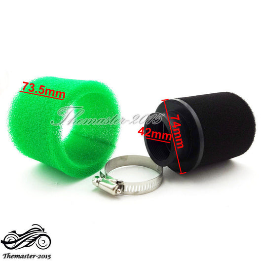 ya 8 5.26 Green 42mm Performance Foam Air Filter For GY6 150cc Moped Scooter ATV Quad