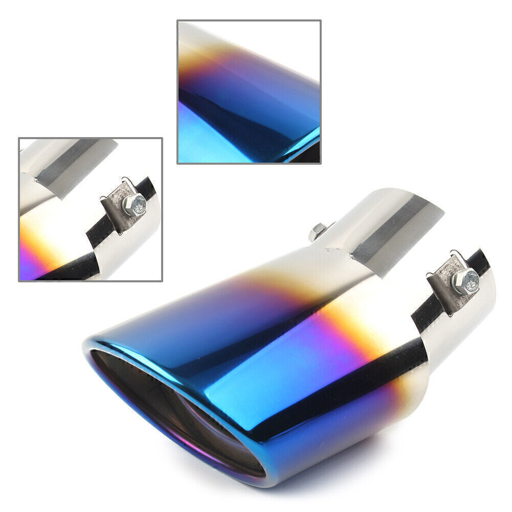 ya 4 6.17.2 Car Stainless Steel Rear Pipe Tail Muffler Tip Round Accessories Bent