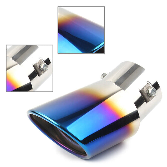 ya 4 6.17.2 Car Stainless Steel Rear Pipe Tail Muffler Tip Round Accessories Bent