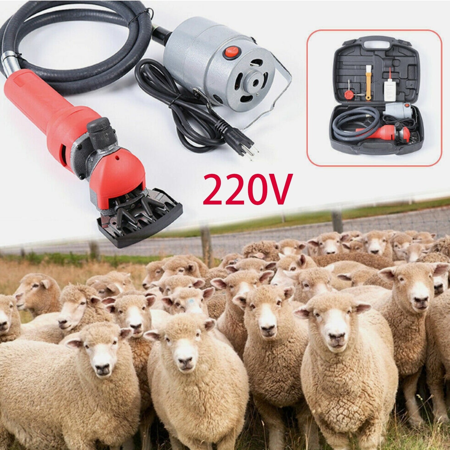 Electric Sheep Shears Shearing Animal Clippers Farm Livestock Wool Carding220V