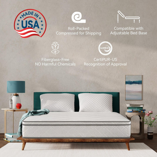 ya 28 Full Size10 Mattress in A Box with Gel , for Breathable and Durable Support