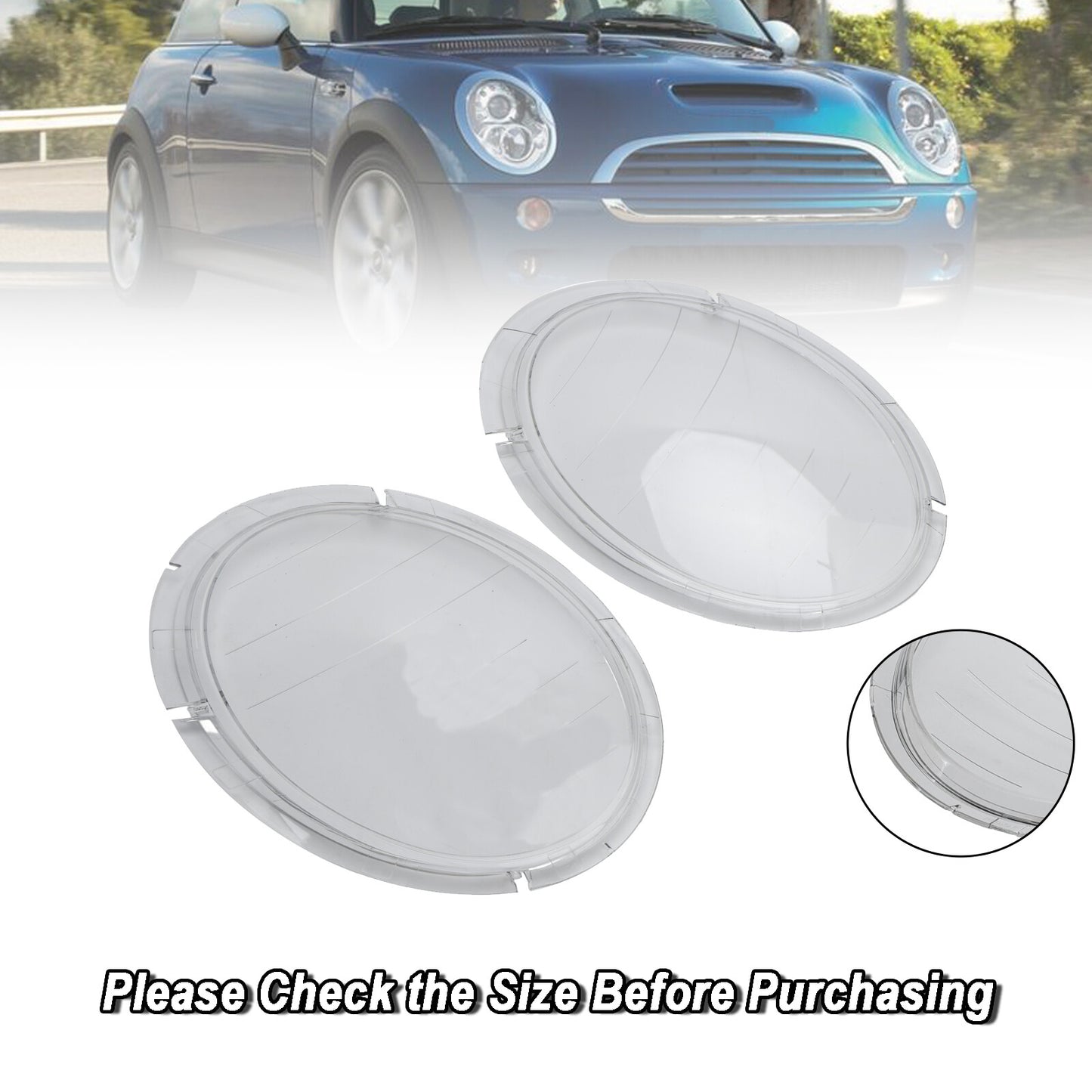 ya 1 8.5.1 Left +Right Headlight Lens Plastic Cover Shell 63126911701 02 for Mini Cooper