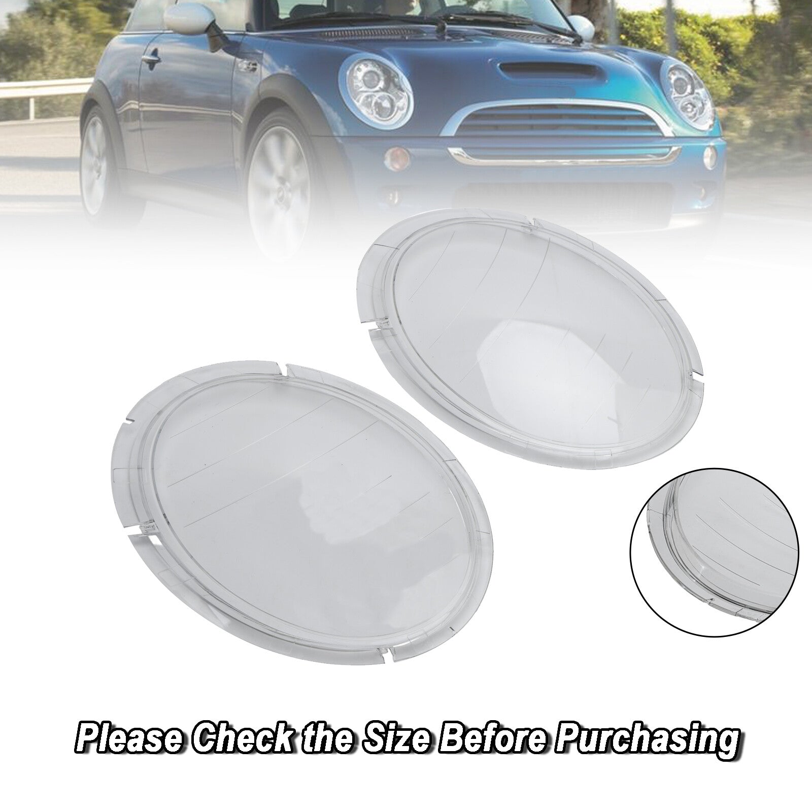 ya 1 8.5.1 Left +Right Headlight Lens Plastic Cover Shell 63126911701 02 for Mini Cooper