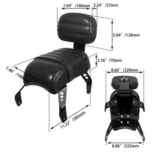 ya 2 6.26.2 Rear Passenger Backrest Sissy Bar Black for Indian Scout Bobber 2018 - 2023 2022