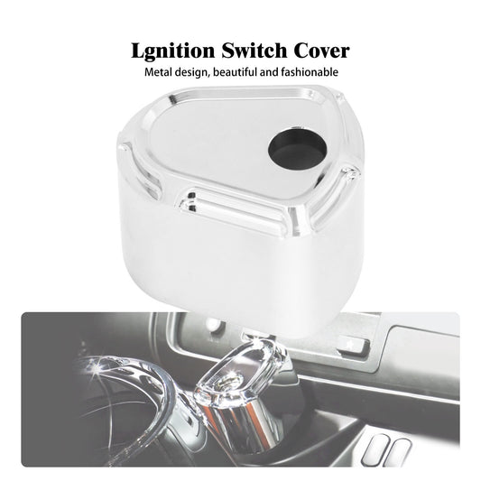 ya 1 7.4 Chrome Ignition Switch Cover Fit for Harley Electra Road Street Glide 2007-2013