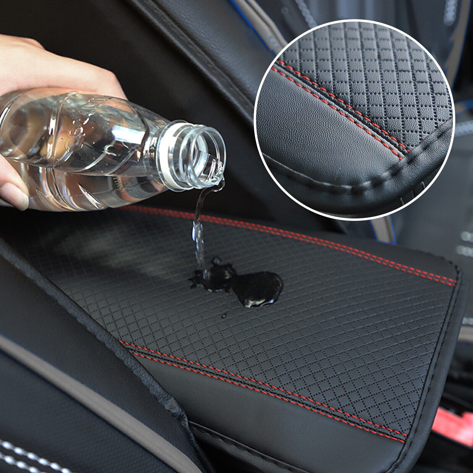 ya 5 8.7 Car Armrest Box Pad Mat Protector Cover PU Embossed Breathable Accessories