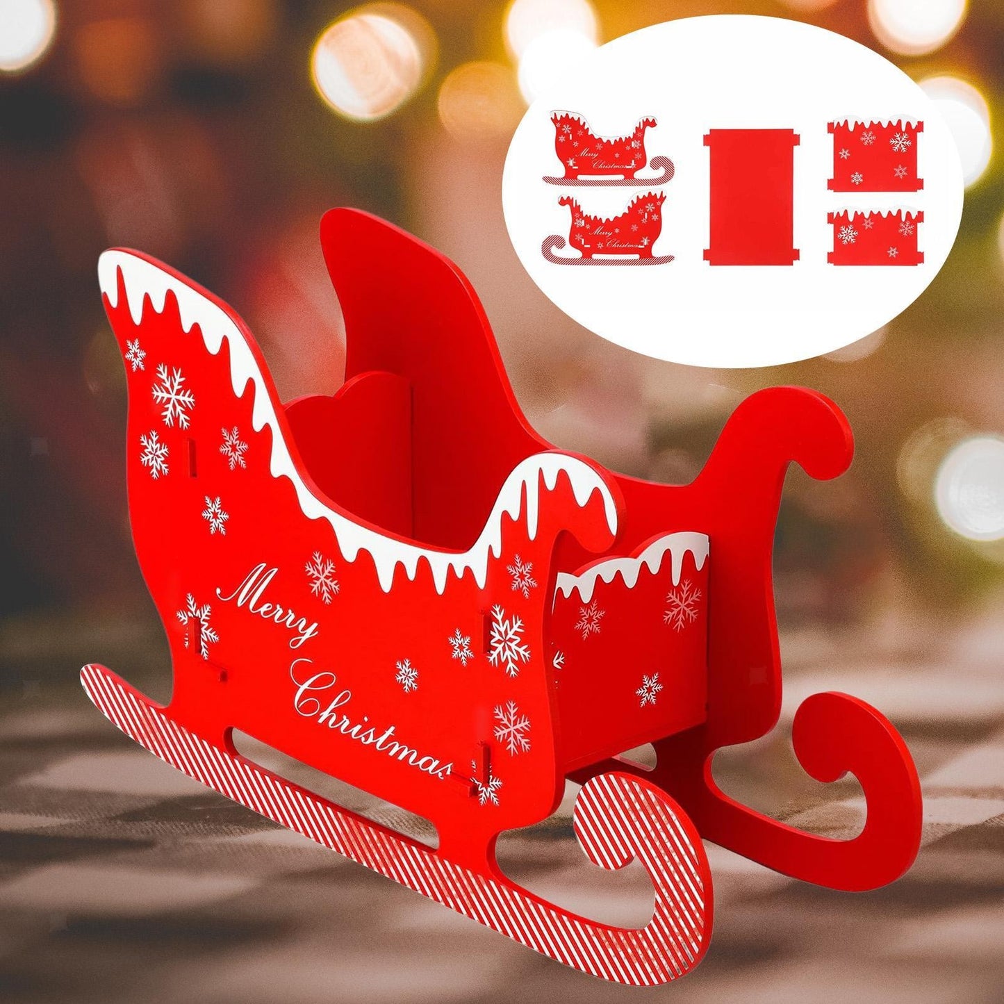 ya 25  Sleigh Or ment Charm Sled Figurine for Xmas Holiday Living Room