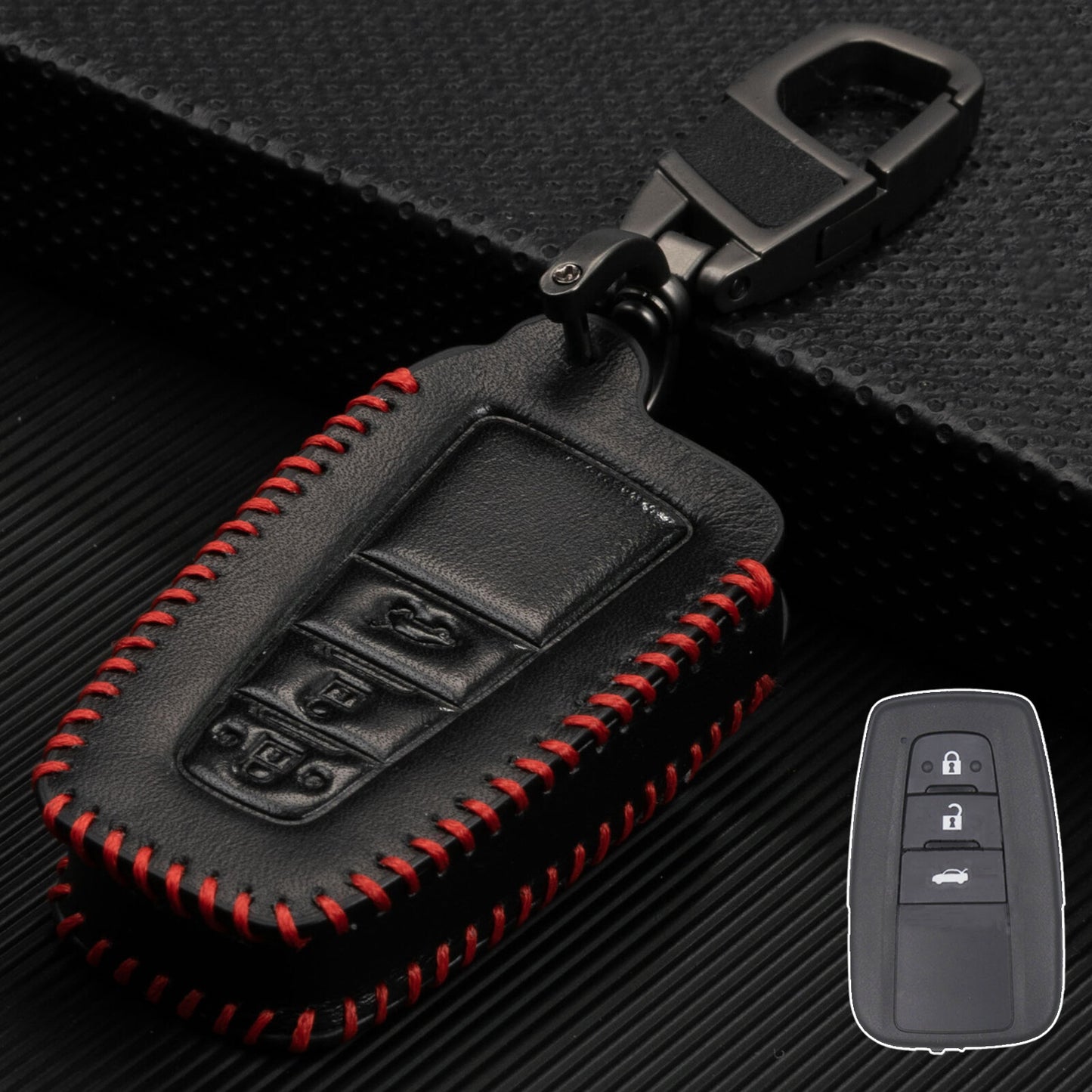 ya 5 8.7 PU Leather Car Flip Key Fob Ring Case Cover for Toyota for Camry for COROLLA CHR Prado